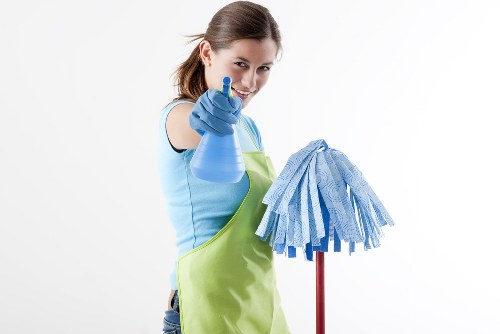 End of tenancy cleaning in progress in a rental home