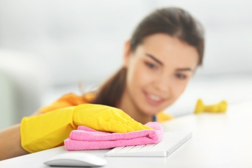 Local cleaners handling a kitchen deep clean in London