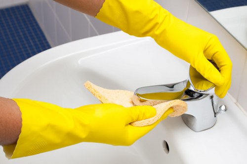 Detailed post-construction cleaning in a London kitchen